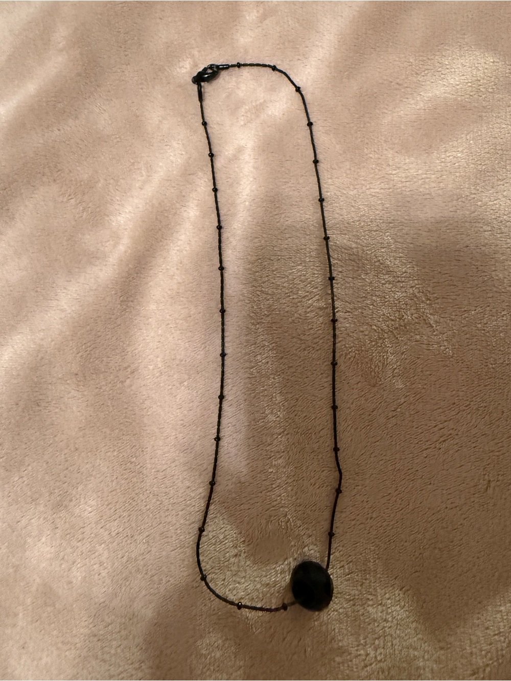 Black Beaded Pendant Necklace - Women Jewelry